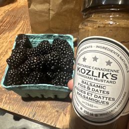 Black berry and balsamic fig and date mustard. Unreal combo that I never, ever would have thought up on my own. Black berry and balsamic fig and date mustard. Unreal combo that I never, ever would have thought up on my own.