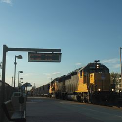 Hayward Park Station - Union Pacific coming through on 25 May 2020, prior to Caltrain electrification.