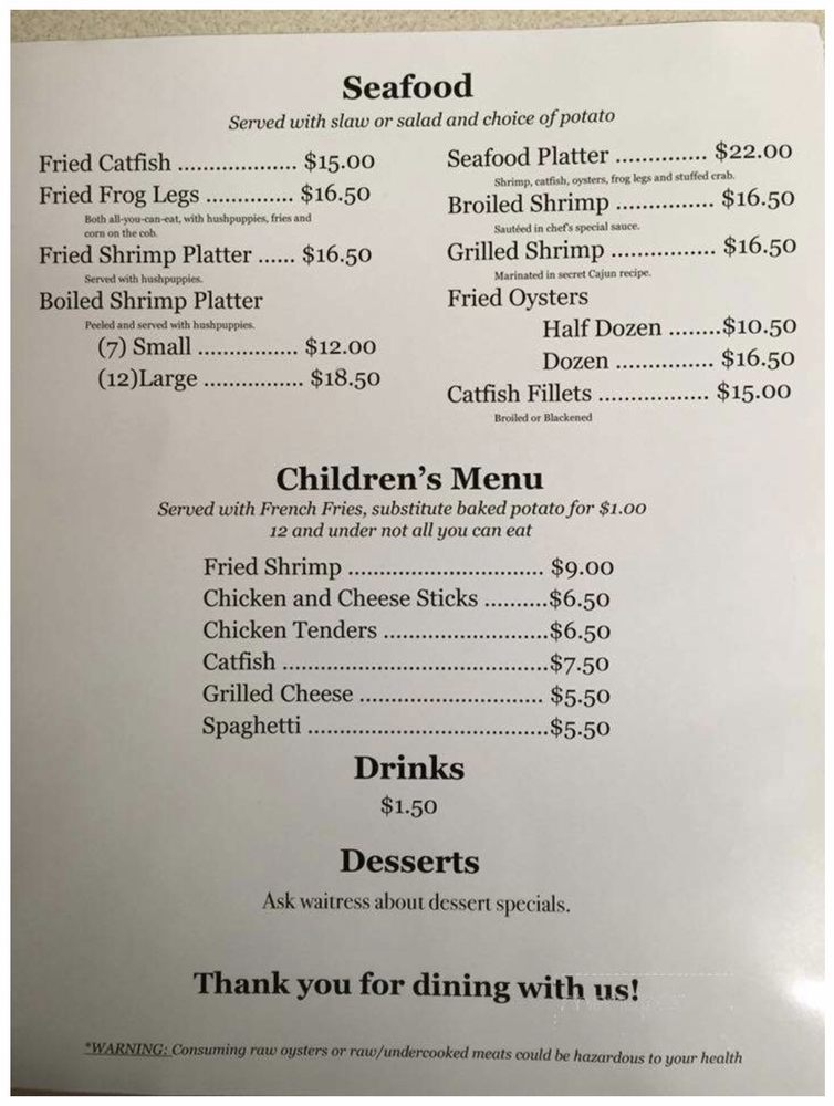 HILLTOP RESTAURANT Updated October 2024 26768 Hwy 430 S, Greenwood, Mississippi Seafood