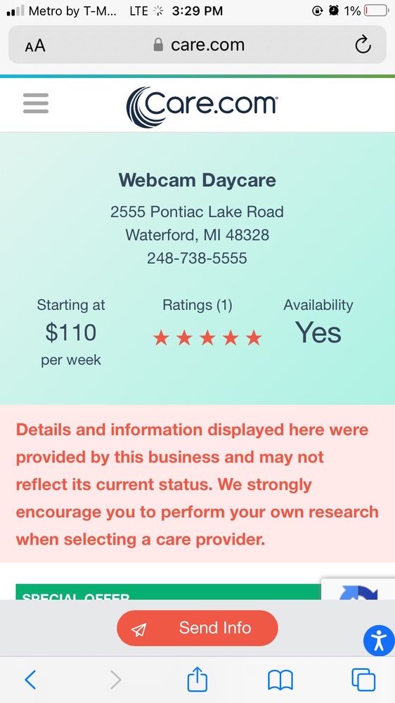 Webcam Daycare - childcare center in Waterford, MI