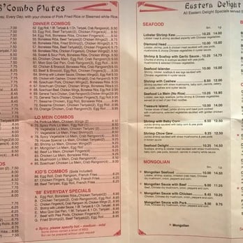 Eastern Delight - menu 2 - Chinese Near Me - Augusta, Maine