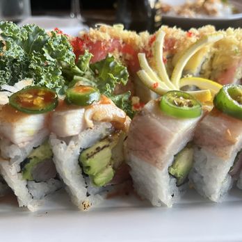 Cilantro Asian Bistro - Davie - Hamachi Kama and Mango Maguro Roll - Asian Fusion Near Me - Davie, Florida Cilantro Asian Bistro - Davie - Hamachi Kama and Mango Maguro Roll - Asian Fusion Near Me - Davie, Florida