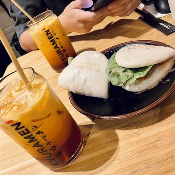 Kyuramen - Flushing - Ramen Combo (Thai Tea and Pork Belly Bun) - Ramen Near Me - Flushing, New York Kyuramen - Flushing - Ramen Combo (Thai Tea and Pork Belly Bun) - Ramen Near Me - Flushing, New York