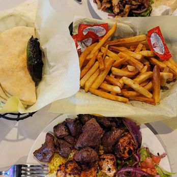 WTFalafel - Kabab Trio and my guest is eating the chicken pitas. - Falafel Near Me - Moreno Valley, California WTFalafel - Kabab Trio and my guest is eating the chicken pitas. - Falafel Near Me - Moreno Valley, California