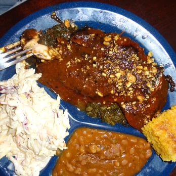 Dinosaur Bar-B-Que - Salmon, slaw, and baked beans - Barbeque Near Me - Rochester, New York