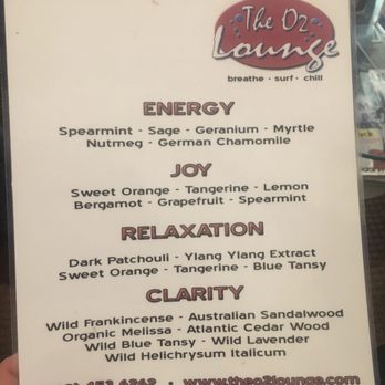The O2 Lounge - What essential oils are in the different scent options? - Coffee & Tea Near Me - Breckenridge, Colorado