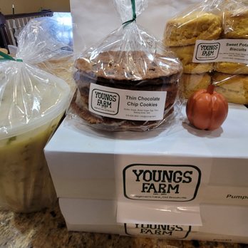 Youngs Farm - Corn chowder, chocolate chip cookies, sweet potato biscuits, pies and a wooden pumpkin - Fruits & Veggies Near Me - Glen Head, New York
