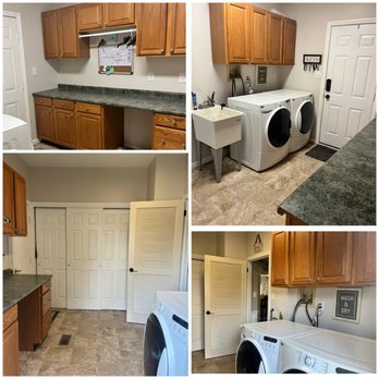 Samurai Construction - four different views of a laundry room - General Contractors Near Me Samurai Construction - four different views of a laundry room - General Contractors Near Me
