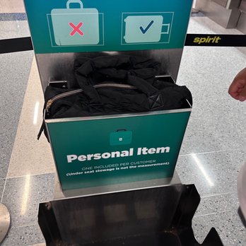 Frontier - Another picture of our bag fitting inside. - Airlines Near Me - DFW Airport, Texas Frontier - Another picture of our bag fitting inside. - Airlines Near Me - DFW Airport, Texas