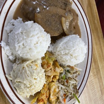 Jackie's Diner - Hamburger steak plate - Hawaiian Near Me - Aiea, Hawaii