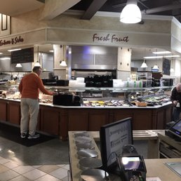 Fantastic salad , soup and hot food buffet.
