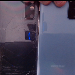 Device Menders - Old gray back on left, new blue back on right
