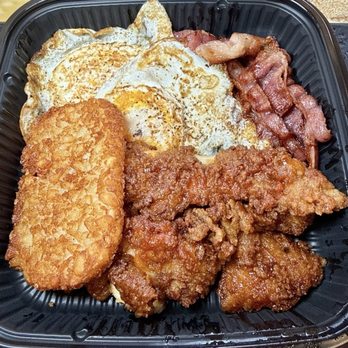 American Street Crave - Hot Honey Cluck' n' Platter (Tenders, Eggs, Bacon, Hash Browns) - Fast Food Near Me - Washington, DC, District of Columbia American Street Crave - Hot Honey Cluck' n' Platter (Tenders, Eggs, Bacon, Hash Browns) - Fast Food Near Me - Washington, DC, District of Columbia