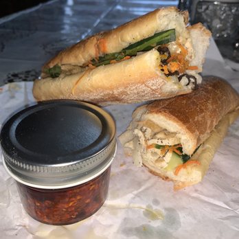 QT Vietnamese Sandwich - Mushroom & Onion Banh Mi and a jar of hot chili oil - Sandwiches Near Me - Philadelphia, Pennsylvania QT Vietnamese Sandwich - Mushroom & Onion Banh Mi and a jar of hot chili oil - Sandwiches Near Me - Philadelphia, Pennsylvania