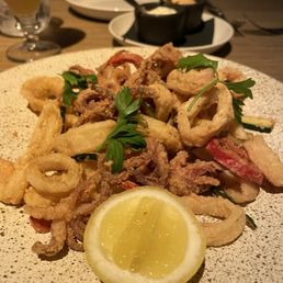 Calamari with tartar and spicy aioli on the side