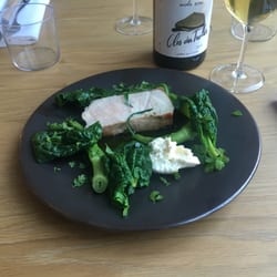 Ellory - Middle white loin, wild garlic and puntarelle.