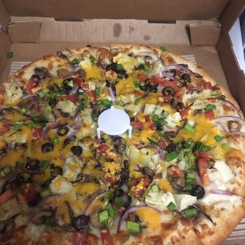 Pizza Guys - Artichoke Fiesta Specialty Pizza. I was nervous about the cheddar cheese, but it was delicious! - Pizza Near Me - Santa Clara, California Pizza Guys - Artichoke Fiesta Specialty Pizza. I was nervous about the cheddar cheese, but it was delicious! - Pizza Near Me - Santa Clara, California
