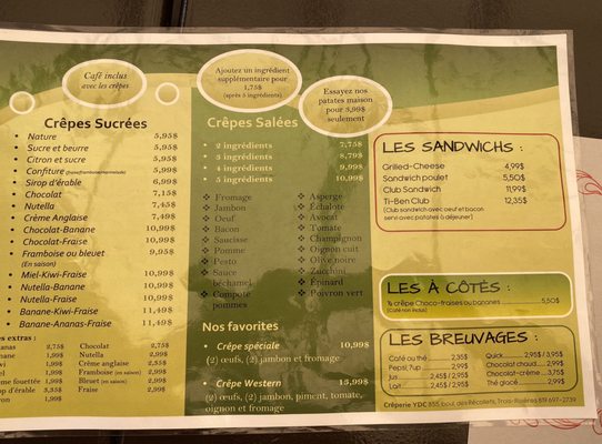 Menu photo 1 Creperie DC Trois-Rivieres, QC Menu photo 1 Creperie DC Trois-Rivieres, QC