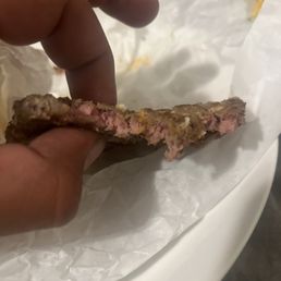Place isnt what it used to be anymore. This is the other one of my patties , the other 2 were basically cold as well,. Place isnt what it used to be anymore. This is the other one of my patties , the other 2 were basically cold as well,.