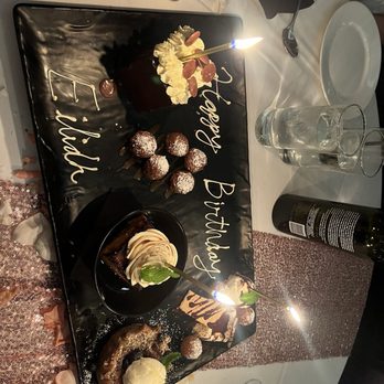 TRIS - Birthday dessert plate - New American Near Me - The Woodlands, Texas TRIS - Birthday dessert plate - New American Near Me - The Woodlands, Texas