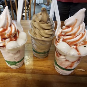 Nana's Green Tea - Strawberry soft serve x2 (special flavor) & hojicha - Coffee & Tea Near Me - Honolulu, Hawaii Nana's Green Tea - Strawberry soft serve x2 (special flavor) & hojicha - Coffee & Tea Near Me - Honolulu, Hawaii