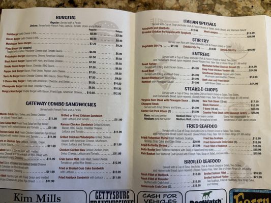 Menu photo 4 Gateway Family Diner Gettysburg, PA Menu photo 4 Gateway Family Diner Gettysburg, PA