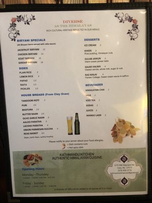 Menu photo 3 Kathmandu Kitchen Cary, NC