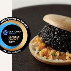 Margotto Hawaii - Our signature, beluga caviar with monaka(rice wafer)