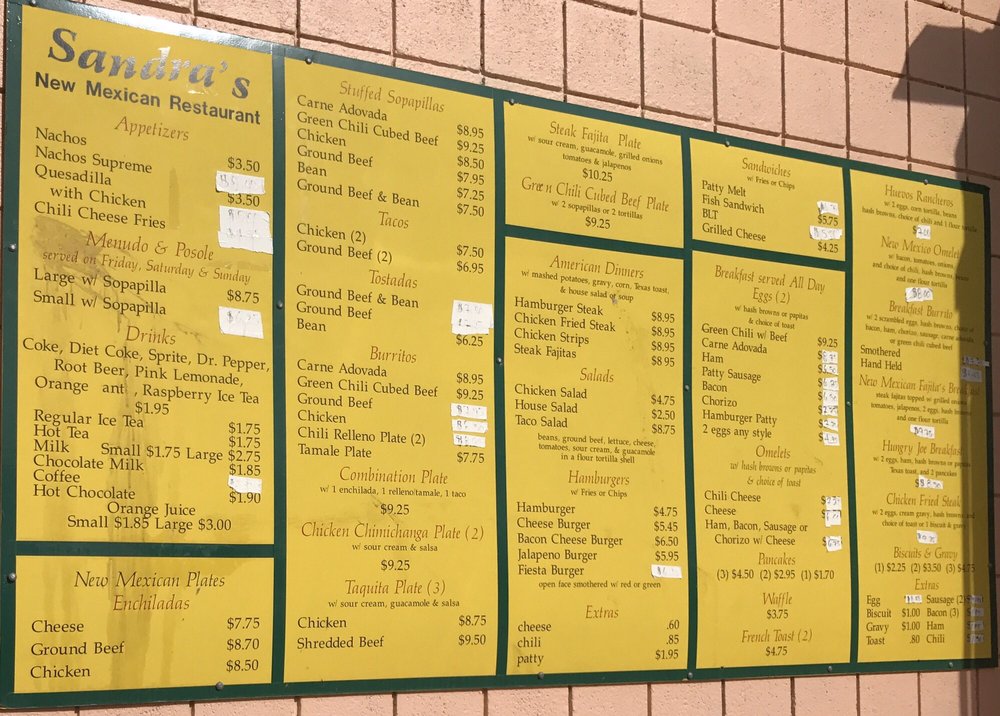 SANDRA’S NEW MEXICAN RESTAURANT 721 N Main St, Belen, New Mexico New Mexican Cuisine