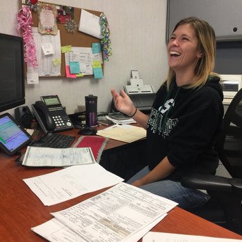 Fox Subaru Macomb - Jaimie (Friday before the U of M v MSU game) .. enjoying her job! - Auto Repair Near Me - Macomb, Michigan