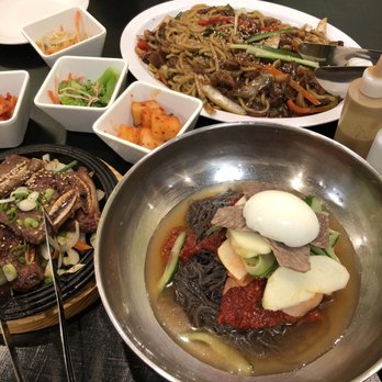 BAB Korean Bistro - Spicy chilled noodles (bibim naeng myeon) - Korean Near Me - Brookline, Massachusetts BAB Korean Bistro - Spicy chilled noodles (bibim naeng myeon) - Korean Near Me - Brookline, Massachusetts