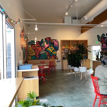 Dune Coffee - Calle Real - Inside seating and artwork - Coffee & Tea Near Me - Goleta, California Dune Coffee - Calle Real - Inside seating and artwork - Coffee & Tea Near Me - Goleta, California