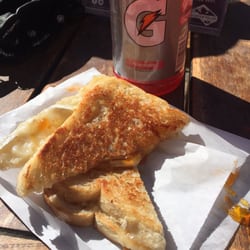 Grilled Cheese Cart - Brie and apricot. Delicious lunch in Mountain Village on a bluebird day!