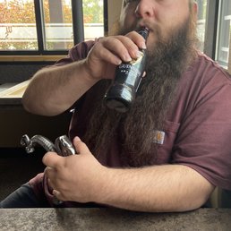 My husband enjoying an ice cold Guinness!