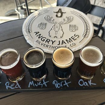 Angry James Brewery - Our flight - Breweries Near Me - Silverthorne, Colorado Angry James Brewery - Our flight - Breweries Near Me - Silverthorne, Colorado
