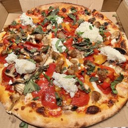 Maiale Pizza. Loved the toppings on this pizza! The flavorful sausages and creamy ricotta stood out for me.