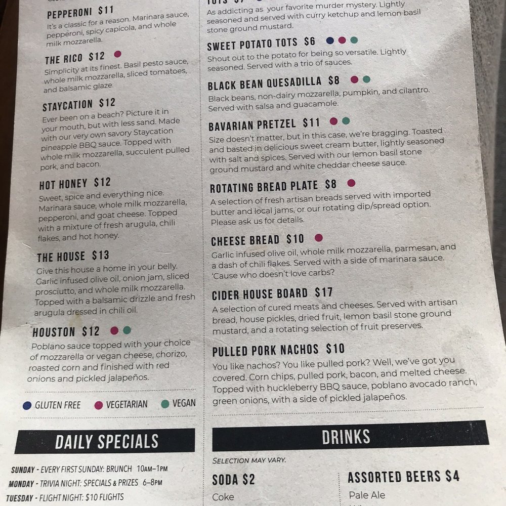 One Tree Cider House - Menu - Cideries Near Me - Spokane, Washington One Tree Cider House - Menu - Cideries Near Me - Spokane, Washington