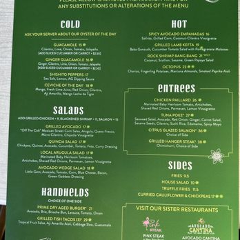 Avocado Grill - Food menu - Tapas/Small Plates Near Me - West Palm Beach, Florida