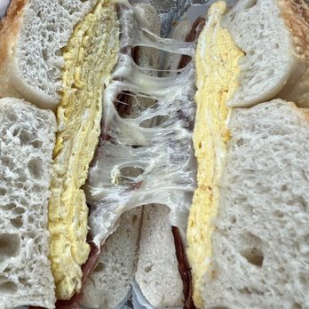 Jersey Bagel Deli & Grill - Asiago Cheese Bagel, Egg, Turkey Bacon & Swiss Cheese. - Bagels Near Me - Birmingham, Michigan Jersey Bagel Deli & Grill - Asiago Cheese Bagel, Egg, Turkey Bacon & Swiss Cheese. - Bagels Near Me - Birmingham, Michigan