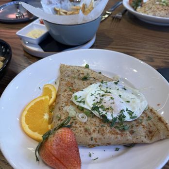 Morella - Breakfast crepe with fried egg - pretty dry wish there was a béchamel - Italian Near Me - San Francisco, California Morella - Breakfast crepe with fried egg - pretty dry wish there was a béchamel - Italian Near Me - San Francisco, California