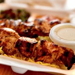 These Chicken Kebabs! LOVE chicken kabob on a stick & these RULE SUPREME! I'm completely addicted to this combo yum yum yum yum :).,,