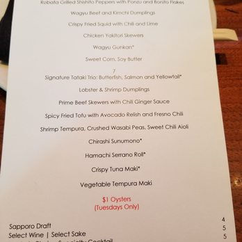 Roka Akor - Chicago - Happy hour menu - Sushi Bars Near Me - Chicago, Illinois