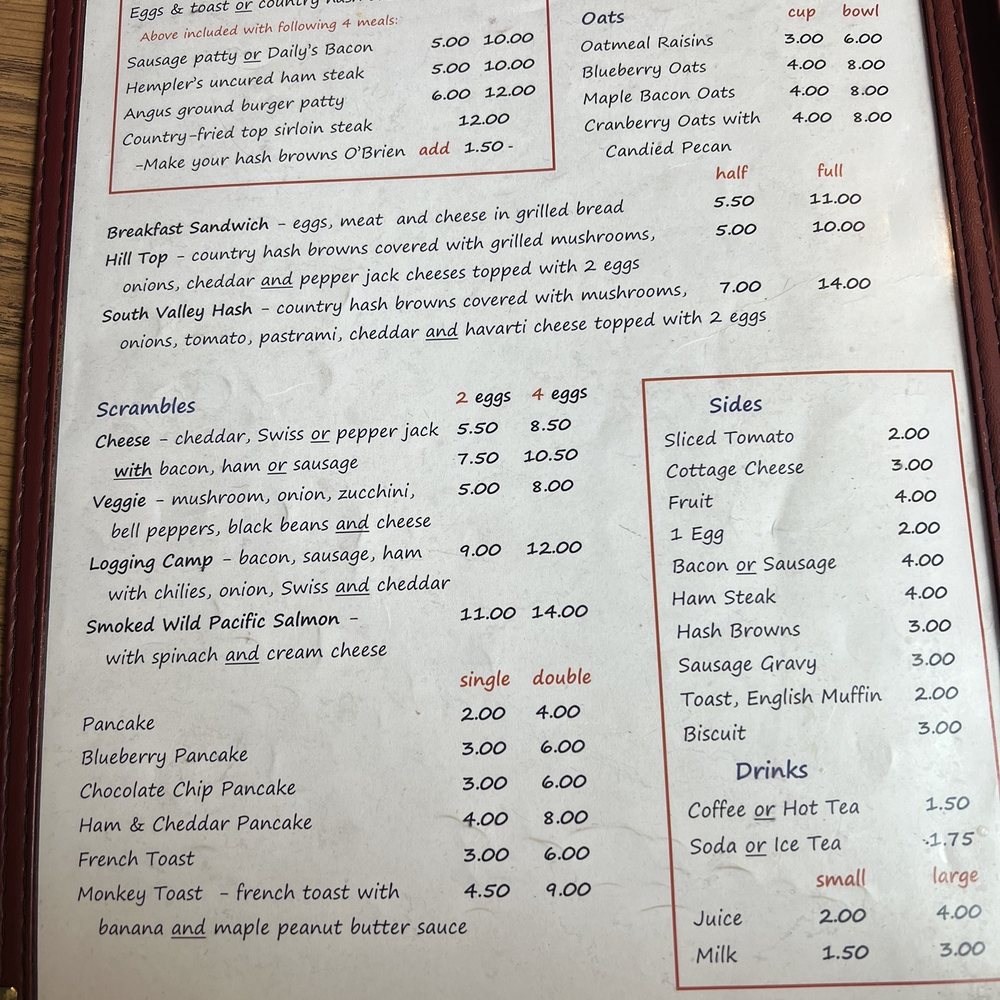 Montana Cafe - Breakfast menu - Breakfast & Brunch Near Me - Darby, Montana Montana Cafe - Breakfast menu - Breakfast & Brunch Near Me - Darby, Montana