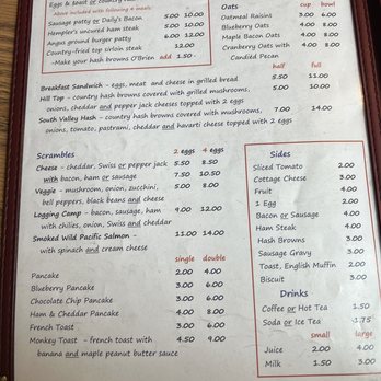 Montana Cafe - Breakfast menu - Breakfast & Brunch Near Me - Darby, Montana Montana Cafe - Breakfast menu - Breakfast & Brunch Near Me - Darby, Montana