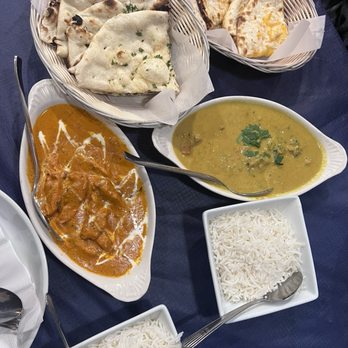 Peacock Indian Restaurant - Butter Chicken khoorma Cheese Naan Garlic Naan - Indian Near Me - Houston, Texas