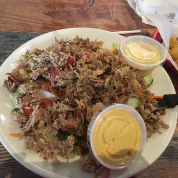 Little Richard's Barbeque - Salad with chopped bbq - Barbeque Near Me - Yadkinville, North Carolina