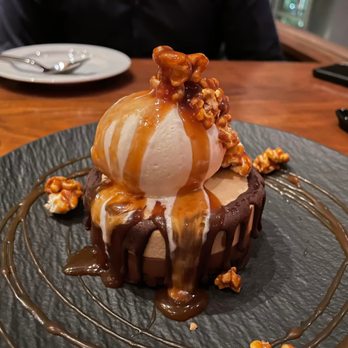 Komodo Miami - MISO CHOCOLATE TEMPTATION
(dulce mousse, sobacha ice cream, caramelized nutty popcorn) - Asian Fusion Near Me - Miami, Florida Komodo Miami - MISO CHOCOLATE TEMPTATION
(dulce mousse, sobacha ice cream, caramelized nutty popcorn) - Asian Fusion Near Me - Miami, Florida