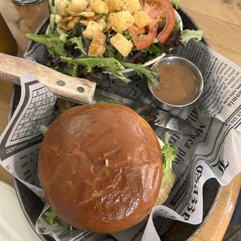 Placerville Public House - Chicken Caprese sandwich with salad - Beer Bar Near Me - Placerville, California