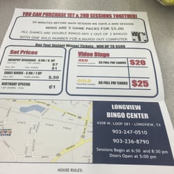 Longview Bingo Center - Prices