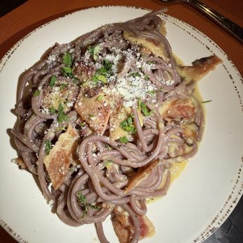 Angelo's Wine Bar - Carbonara pasta with bucatini noodles - Cocktail Bars Near Me - Chicago, Illinois